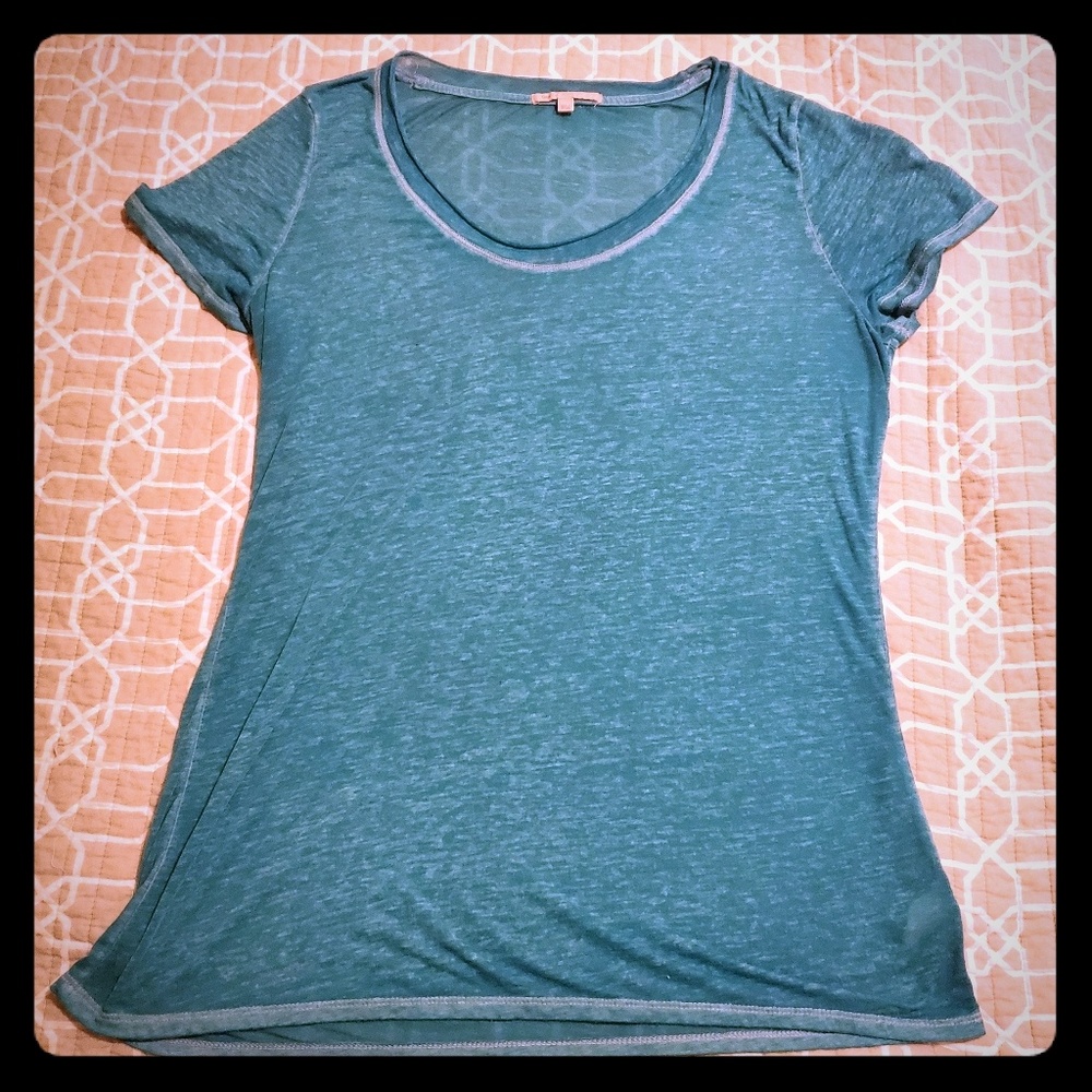 Sheer Teal Gap top